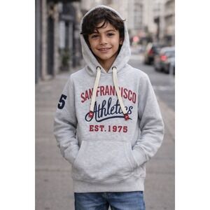 San Francisco Athletics Kids Hoodie Gray California Citywear Est 1975 Youth S